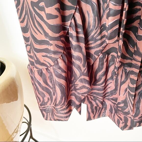 sissy boy brown black zebra print wrap mini dress - Picture 5 of 7